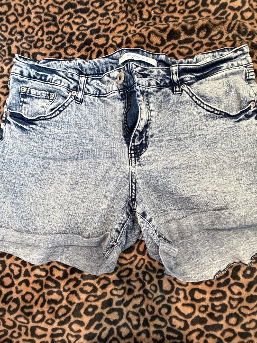 Highway Jeans Light Blue Washed Denim Shorts